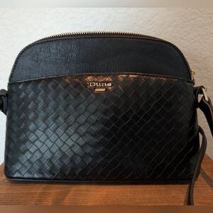 Dune London Black Woven Crossbody Bag